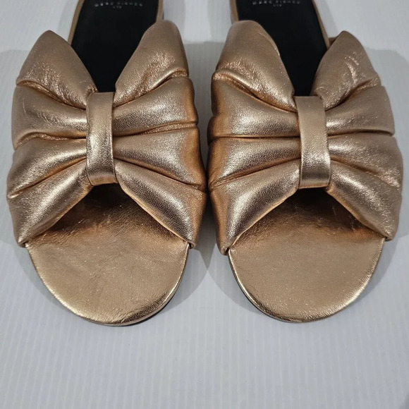 Marc Fisher LTD Olita Puffy Slide Sandal Women 8.5 Rose Gold Leather Slip On NEW - Picture 5 of 15